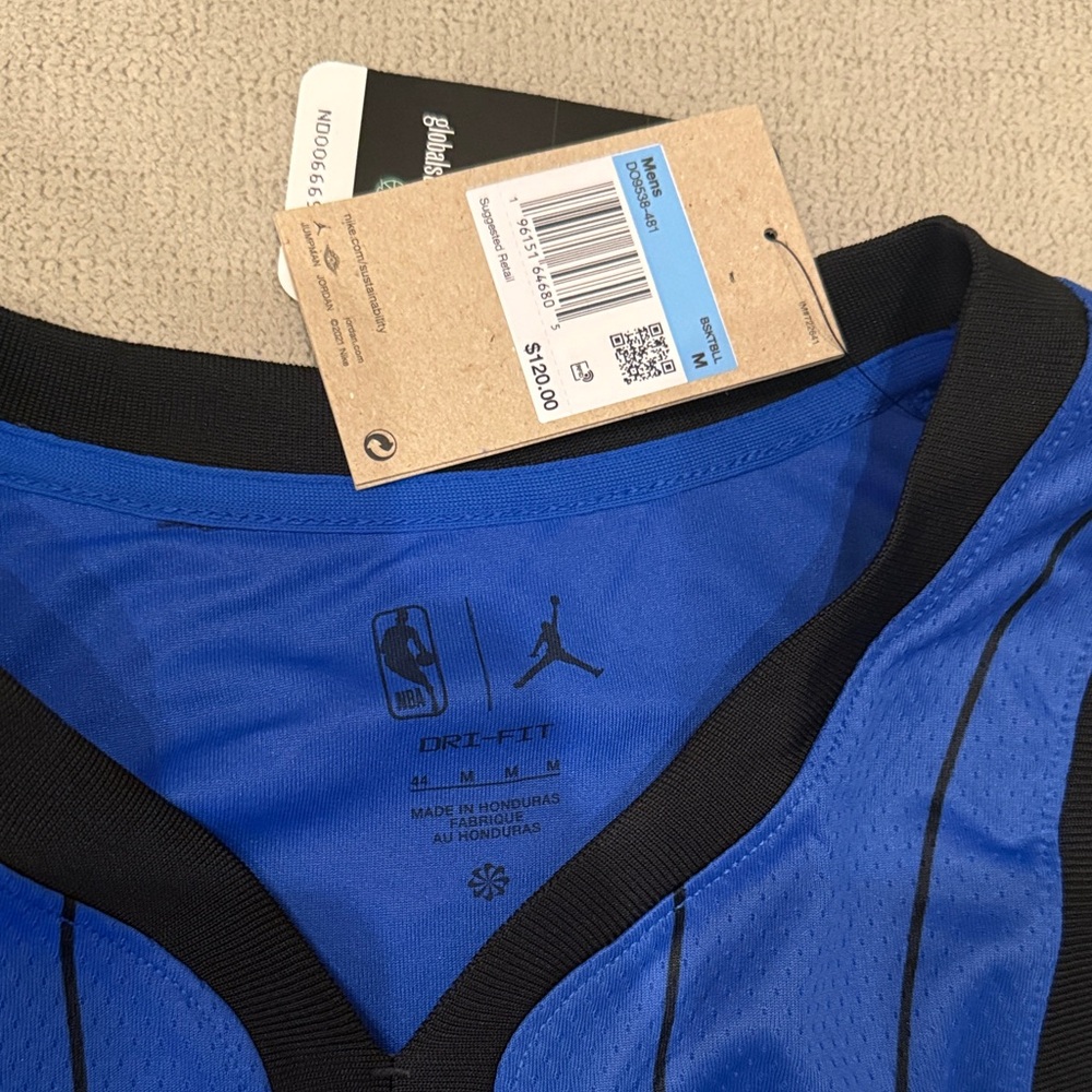 NBA Blue and Black Suggs #4 Pinstripe Jersey Jordan Brand Statement edition - Picture 4 of 7